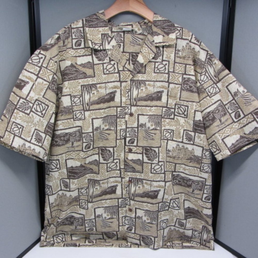 Vintage Winnie Fashion Tropical Hawaiian Honu Shirt. Size XL. Hilo Hattie